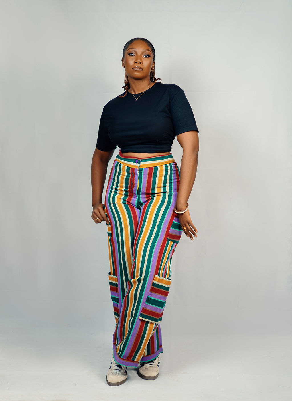 The Aso-Oke Stripe Cargo Pants - Image 2