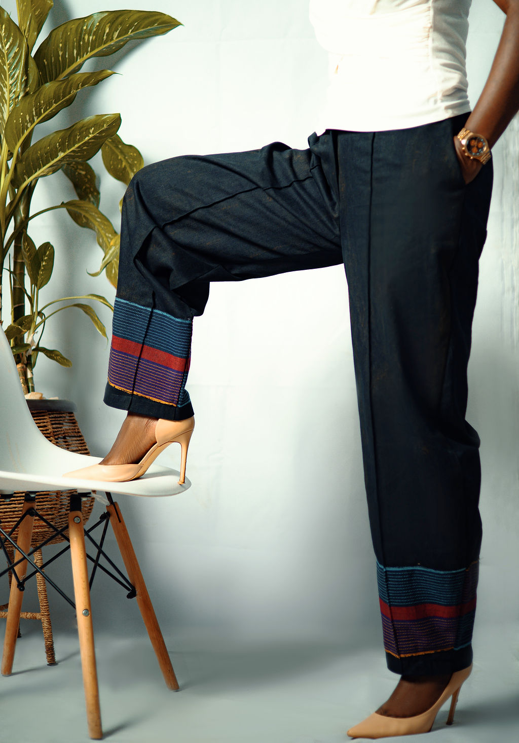 The Aso-Oke Cuff Tailored Pants - Image 2